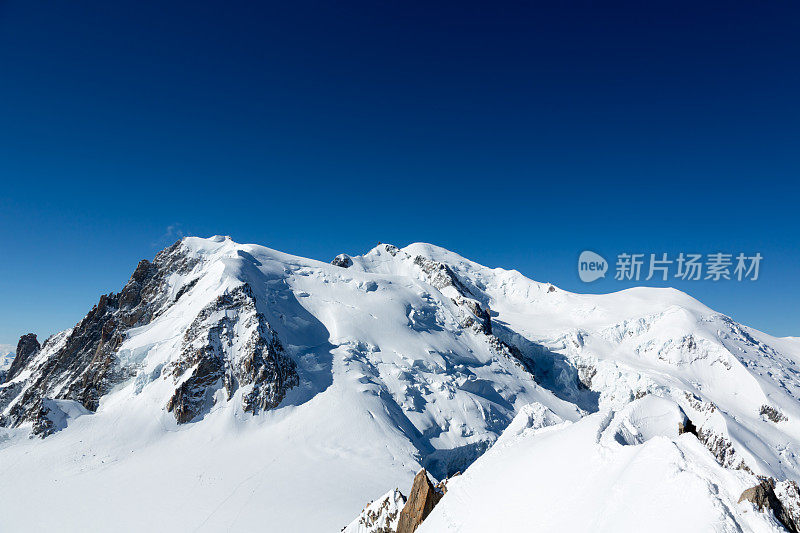 勃朗峰从法国夏蒙尼的Aiguille du Midi出发